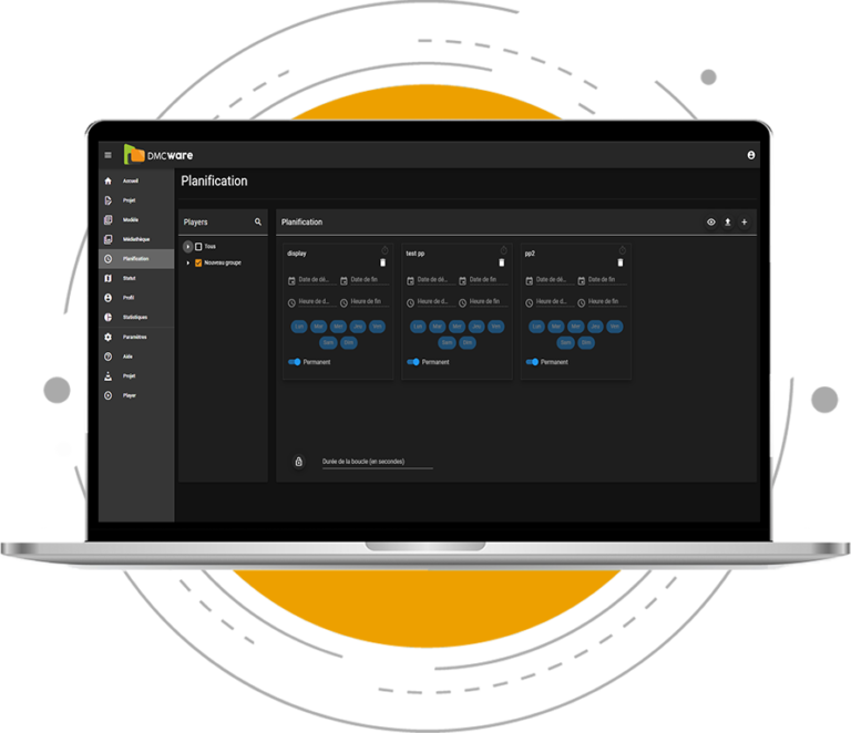 Profitez de l'interface de planification : programmation et diffusion de projet par DMCware